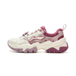 Disney x Li Ning Brown Sugar Slip Resistant, Abrasion Resistant, Lightweight Low top Casual Shoes Women's White Pink AGCV368-4 35