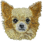 Chihuahua long-haired - dog-shaped patch, embroidered patch, unique decoration for Art-Dog backpack kirjud v&auml;rv