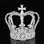 Crystal Vintage Royal Queen King Tiaras ja kroonid Meeste/naiste v&otilde;istlus ballile Diadem Juuksekaunistused Pulmajuuksed Ehted Aksessuaarid white