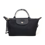 Longchamp Le Pliage Energy Logo T&otilde;mblukuga Sulgemine Taaskasutatud Pol&uuml;amiidist L&otilde;uend T&otilde;mblukuga Kotid Naiste T&otilde;mblukuga Kotid Must 30030HSR001 Basic Set (Bag)