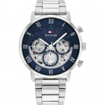 Tommy Hilfiger Meeste Skelett Kronograaf Kvartsikell Sinine sihverhoidja H&otilde;bedane korpus H&otilde;bedane roostevabast terasest rihm 1710569 h&otilde;be