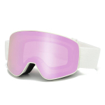 T&auml;iskasvanute magnetilised suusaprillid, unisex kahekihilised uduvastased suusaprillid, magnetiline kinnitus m&uuml;oopia kaitseks Magnetic white frame+Powd
