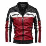 Meeste pl&uuml;&uuml;sist nahktagi Meeste trendikas mootoriga nahkjakk V&auml;lir&otilde;ivad Meeste talvemood vabaaja bikeri PU-jakk Mantel Mehe &otilde;huke nahast bomberjakk M punane
