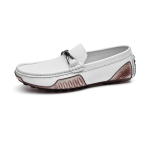 Stiilsed vabaajajalatsid meestele Kevad Suvi Meeste Mokassiinid Ehtne Nahk Hingavad Meeste Slip-on Paadikingad Drive Flats 38 valge