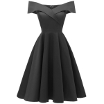 Naiste vintage &otilde;last v&auml;ljas Bardot Midi balli kleit Sateen Skater Midi klassikaline v&auml;ike must kleit &otilde;htupeo kokteil pulmak&uuml;lalise s&uuml;ndmuse komplekt M must