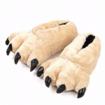 Naljakad karuk&auml;pa sussid Meeste talvised karvased majajalatsid Unisex pl&uuml;&uuml;sis pl&auml;tud Meeste siseruumides karusnaha liugused mees loomasussid One Size (35-42) beež