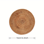 1 tk &uuml;mmargune naturaalne rotangist aluslina, k&auml;sitsi kootud kuumakindlad aluslinad, k&ouml;&ouml;gikaunistuse tarvikud 6.3inch beige