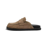 LUXSOLE Korgist Suede Klounid Sussid Naistele Meestele Klounid Kingad Klassikalised Korgist Libisemiskindlad V&auml;lissussid Toetusega Kaaretoele Mules 40 brown