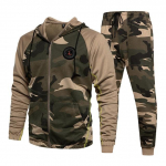 2-osaline komplektid dressid Meeste kapuutsiga kampsun+p&uuml;ksid Pullover Hoodie Spordir&otilde;ivad Meeste Kamuflaaž Jooksjad Talvekomplektid Riided M
