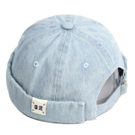 Moodne teksast Docker-m&uuml;ts &Auml;&auml;retu m&uuml;ts &Uuml;hev&auml;rviline Skullcap &Uuml;hev&auml;rviline Meremehem&uuml;ts Beanie M&uuml;tsid Mehed Naised &Auml;mbrim&uuml;ts Reguleeritav Isa M&uuml;ts must