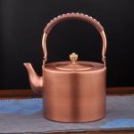 2L, Puhas Vask Teekann, K&auml;sit&ouml;&ouml;na Valmistatud Punane Vaskpott, Suure Mahutavusega Katmata Vaskteekann, Vanaaegne Keedukann, Kodune Tee Komplekt 2L brown