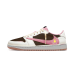 Jordan x Travis Scott Air Jordan 1 Nahast Madalad Vintage Korvpallijalatsid Naiste Roosa Valge DZ4137-700(Team330-) 44