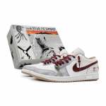 Jordan Air Jordan 1 Kulumiskindlad Madalad Vintage Korvpallijalatsid Meeste Hall Punane 553558-169(Team17-) 41
