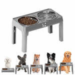 Reguleeritavad kahe lemmiklooma kausid: Roostevabast terasest kasside ja koerte s&ouml;&ouml;tja kokkupandava disainiga 2 Stainless Steel Bowls - Gray