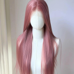 Heleroosa parukas naistele 13x4 pitsist esiosa parukas 26-tolline pikk sirge s&uuml;nteetiline parukas pehme loomulik kuumakindel kiud Cosplay parukas roosa roosa v&auml;rv