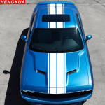 Dodge Challenger sxt Rally triibulised kleebised, vin&uuml;&uuml;lstiilis kleebised, automaatselt kohanduvad tarvikud Auto kapoti tagumise pagasiruumi komplekt, For Dodge Challenger