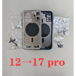 Korpus 12 Kuni 17 Pro 12 DIY 17 Pro Suure Kaameraga Tagumine Korpus Aku Keskmine Raam Asendus iPhone 12 Sarnasele 17 Pro oranž