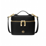 MICHAEL KORS Klassikaline t&ouml;&ouml;le k&auml;imiseks nahast &auml;mbrikujuline kott Crossbody K&auml;ekott V&auml;ike Naiste Must must