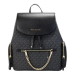 MICHAEL KORS Jet Set kaubam&auml;rgi logo keti disain PVC (pol&uuml;vin&uuml;&uuml;lkloriid) pluss nahast seljakott suur suurus naiste must must