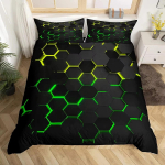 Must ruudukujuline geomeetriline tekikottide komplekt 3D ruudukujulise mustriga tekikate Lastele Teismelistele Poistele Magamistoa sisustus Sinine Loov voodipesu 200x200cm
