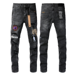 STREETRICH Ameeriklased High Street Trendikad Meeste teksap&uuml;ksid Madala v&ouml;&ouml;kohaga Venivad P&uuml;ksid Skinny N&ouml;&ouml;pkinnitusega Rebitud Retro Hoidvad P&uuml;ksid 38 black