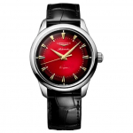 LONGINES Klassikaline Replica Seeria Automaatne Mehaaniline Liikumine 50 Meetrit Veekindel Punane Tihvt Roostevabast Terasest Korpuse Alligaatorinaha Rihm L1.651.4.09.2 punane