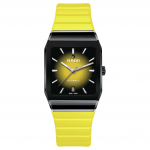 RADO Radar Arch Series Automaatne Mehaaniline Liikumine 50 Meetrit Veekindel Naiste &Scaron;veitsi Kell 32,5 mm Kollane T&auml;hik Keraamiline Korpus Kummist Rihm R10201259 kollane