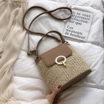 Yogodlns Casual Ketid &Otilde;lgest &auml;mbrikotid Naistele Suvine k&auml;ekott rotangist kotid Beach Lady reisiraha rahakotid ja k&auml;ekotid &Otilde;lakott 20x12x21cm must