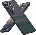 Originaal Benksi Kevlari seeria Samsung Galaxy S26 Ultra jaoks &Uuml;mbris Kootud aramiidkiud &Uuml;mbris Samsung Galaxy S26 jaoks koos MagSafe'iga Carbon Fiber&Galaxy S26 Ultra roheline