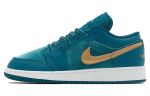 Jordan 1 Low SE Geode Teal Metallic Gold GS FB9896-300 35.5 blue