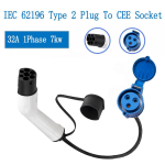32A Type2 CEE EV Adapter Type 2 Isane Pistik Cee EVSE Laadija Pistikmuundur 32A Saa Voolu Laadimispunktist Type2 blue