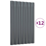 Katusepaneelid 12 tk Tsingitud teras Antratsiithall 60 x 36 cm