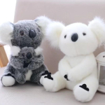Austraalia Loom Koala Nukk T&auml;idisega Koala Karu Pl&uuml;&uuml;sist M&auml;nguasi Pehme Nukk Ema Hoidmiseks Laste Koala M&auml;nguasi K&otilde;rge Kvaliteediga Laste M&auml;nguasjad 28cm mom and baby valge