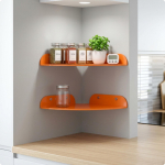 2 tk seinale paigaldatav nurgariiul eelpuuritud avadega akr&uuml;&uuml;lkumer kolmnurkne Orange 17.8-17.8-3cm