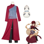 6 tk Sandstorm Gaara Cosplay Kost&uuml;&uuml;mikott T&auml;iskasvanud Mehed Pikk Mantel Roosa &Uuml;htne K&otilde;rvits T&auml;ielik Komplekt Aksessuaaride &Uuml;likond Halloweeni Peo R&otilde;ivad L gray
