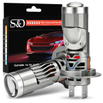 2 tk 30000 lm H7 LED Projektori L&auml;&auml;tsed Esitulede Pirnid 1:1 LED-projektor Traadita Mini Objektiiv Auto Pistik&M&auml;ngi Turbo Lamp 6500K Valge H7 gray