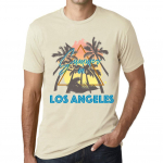 Meeste vintage T-s&auml;rk Graafiline T-s&auml;rk Summer Triangle Los Angeles Natural XS beež