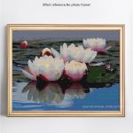 Teemantmosaiik Lotus 5D Teemantmaali Teemantmaal Tikand Rhinestones Lillekaunistus 20X30CM