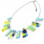 NOA [I5349] - Collier Cr&eacute;ateur 'Liberty' vert bleu roheline