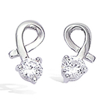 Les Tr&eacute;sors De Lily [L1826] - Boucles Argent 'C&acirc;lin' Blanc argent&eacute; (rhodi&eacute;) - 10x4 mm valge