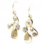 Les Tr&eacute;sors De Lily [L3044] - kullatud k&otilde;rvar&otilde;ngad  Sissi  valgest kullast - 35x15 mm kuld