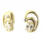 Les Tr&eacute;sors De Lily [M8911] - Boucles Plaqu&eacute; Or 'C&acirc;lin' Blanc dor&eacute; - 12x9 mm kuld