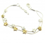 Les Tr&eacute;sors De Lily [P8458] &ndash; disainerk&auml;ev&otilde;ru 'Une Etoile est N&eacute;e' h&otilde;be-kuldne - 2 rida - 6x6 mm kuld