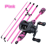 5 osaga kaasaskantav &otilde;ngeritv, magevee merevee 13BB s&ouml;&ouml;darull 5.5FT Rod&Reel Left Hand roosa