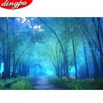 T&auml;is&uuml;mmargune puur 5D Teemantmaali maastik Teemanttikandid Aurora Ristpistes Mosaiik Rhinestone Art Kodukaunistus 20X30CM