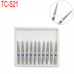 10 tk Dental Diamond FG kiired puurid poleerimiseks, silumiseks TC-seeria hambaravipurgid kuumm&uuml;&uuml;k TC-S21