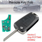 433MHz 3 nupuga &uuml;mberp&ouml;&ouml;ratav auto kaugjuhtimisv&otilde;ti PCF7946 kiibiga, sobib Vauxhall Opel Vectra Signum Auto jaoks