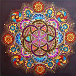 Teemantmaaling Mandala Lilled Ristpistes Teemanttikandid Taim Maastiku Mosaiik K&auml;sitsi valmistatud 5D DIY Pilt kividest Kodukaunistus Full Round 30x30CM punane