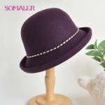 SOMALER Winter Lady Fedorase m&uuml;tsid Uue disainiga villane kuppelm&uuml;ts Naiste soojad peom&uuml;tsid Elegantne aristokraatlik villane m&uuml;ts
