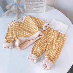 Laste pidžaamakomplekt Triibuliste tr&uuml;kistega magamisriided S&uuml;gisene paksust puuvillast &ouml;&ouml;riided poistele t&uuml;drukutele pidžaama pidžaamakomplekt 100